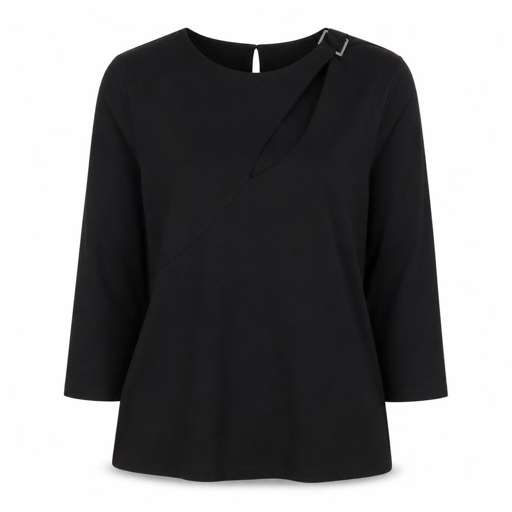 Womens UK Size 12 Julien Macdonald Black Basic T-Shirt
