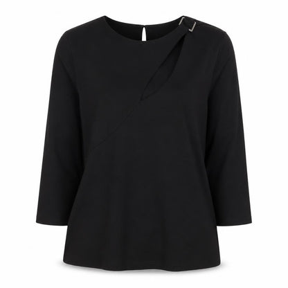 Womens UK Size 12 Julien Macdonald Black Basic T-Shirt