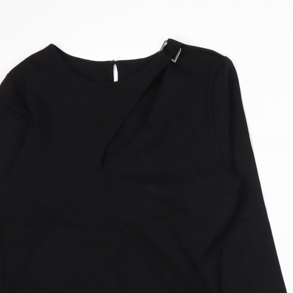 Womens UK Size 12 Julien Macdonald Black Basic T-Shirt