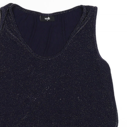 Womens UK Size 14 Wallis Blue Basic T-Shirt