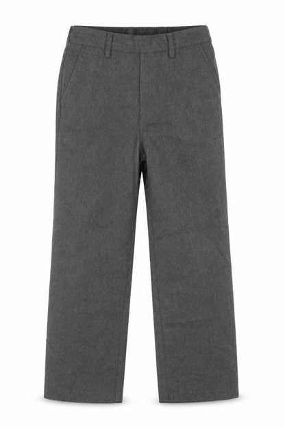 Front view of Top Class boys’ grey trousers, size 9, years