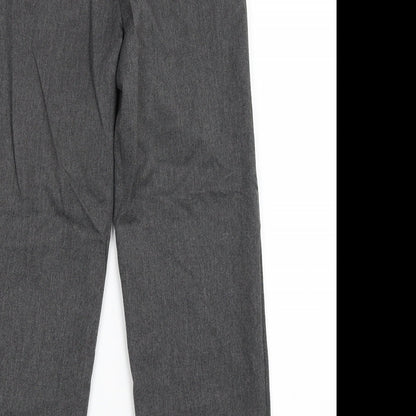 Brand and care label for Top Class boys’ grey trousers, size 9, years