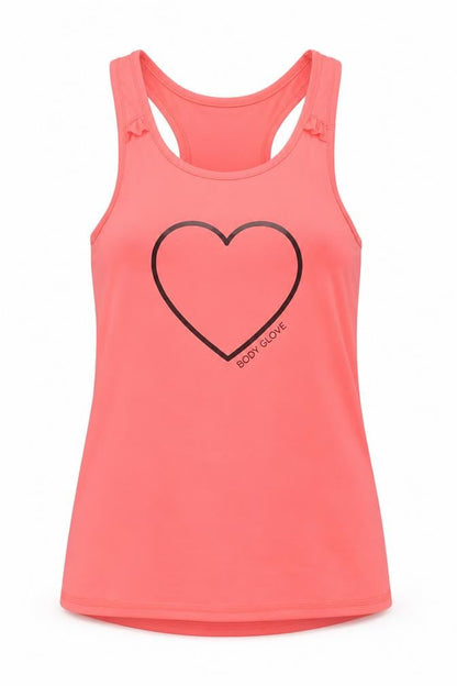 Front view of Body Glove women’s pink basic tank, size UK 8