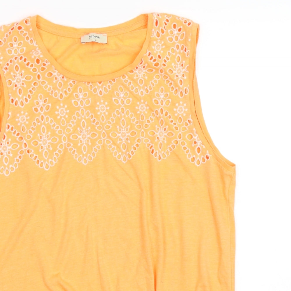 Papaya Womens Orange   Basic Tank Size 14