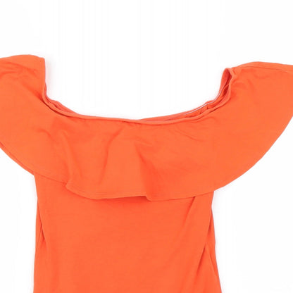 Topshop Womens Orange   Bodysuit One-Piece Size 8