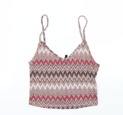 Womens UK Size S Stradivarius Multicoloured Basic Tank