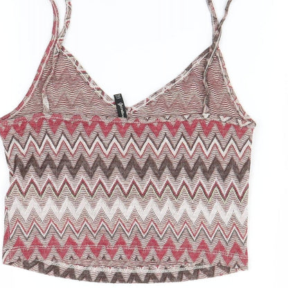 Womens UK Size S Stradivarius Multicoloured Basic Tank