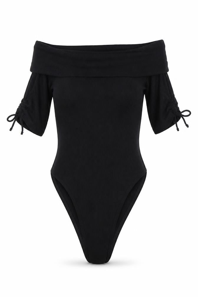 Womens UK Size 8 Topshop One-Piece Black Bodysuit