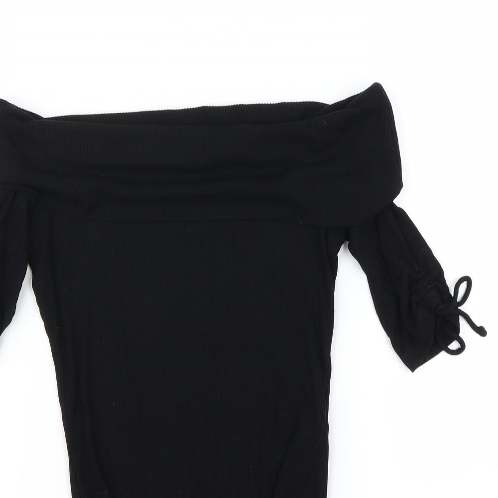 Topshop Womens Black   Bodysuit One-Piece Size 8