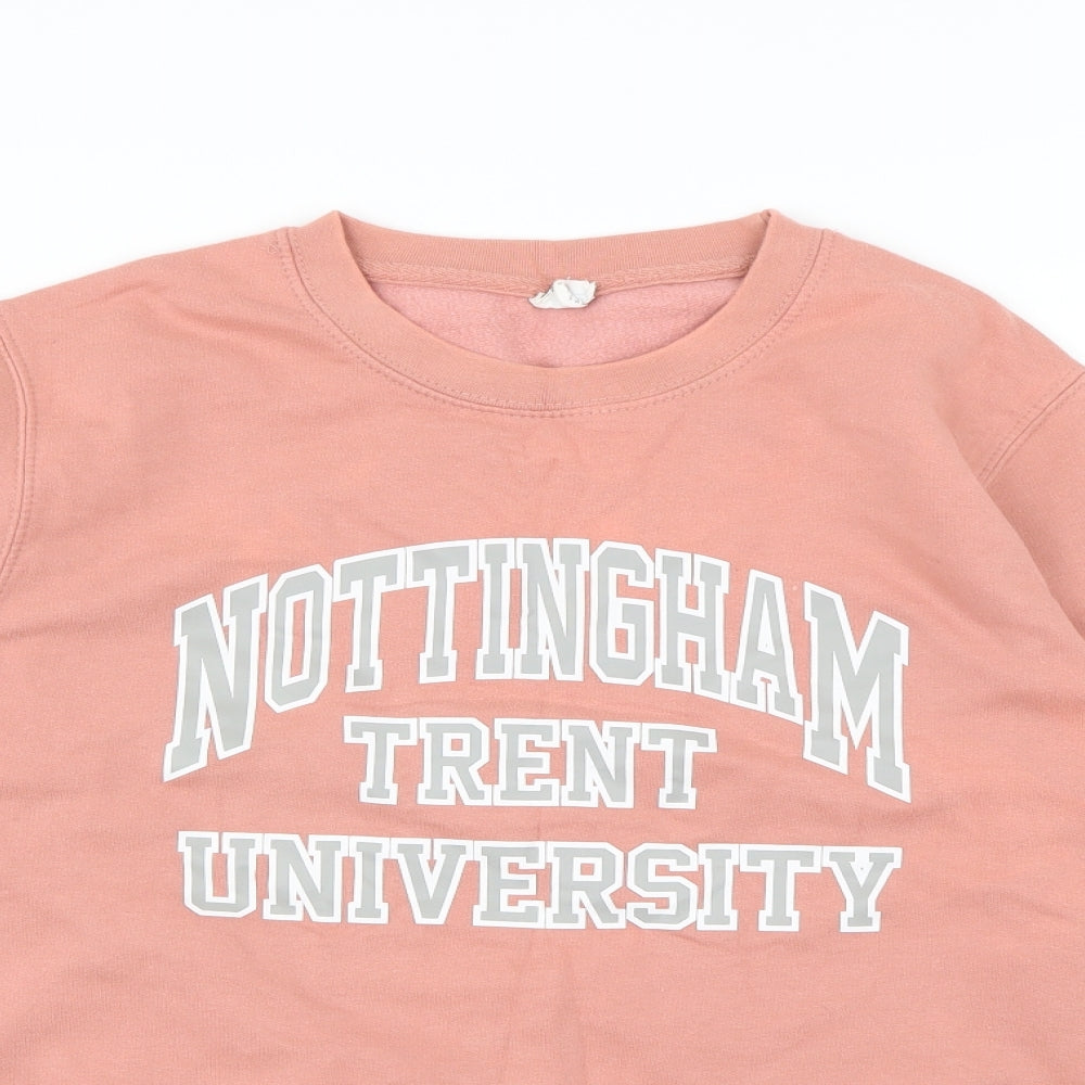 Close-up detail of Preworn women’s pink jumper, size M