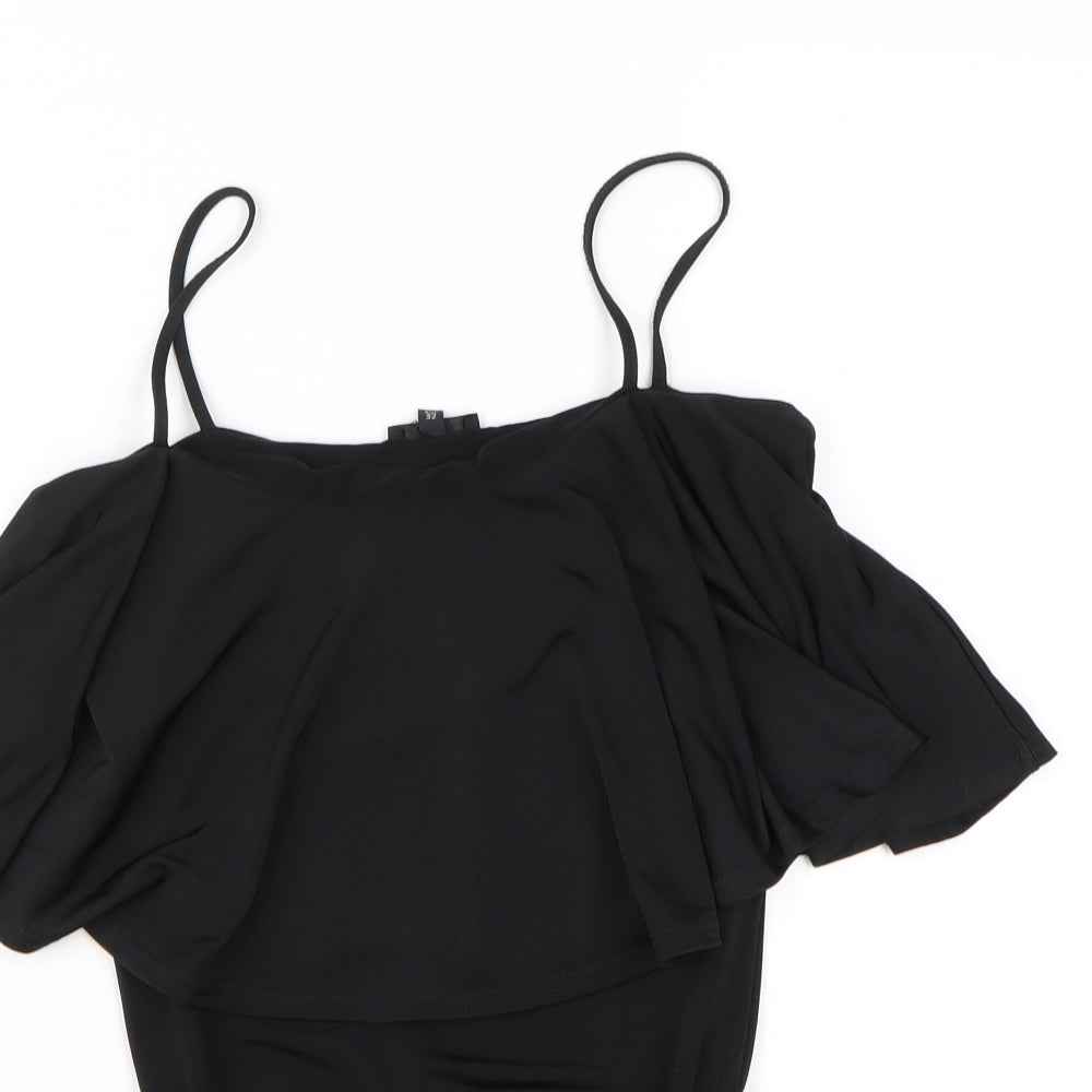 River Island Womens Black   Bodysuit One-Piece Size 6