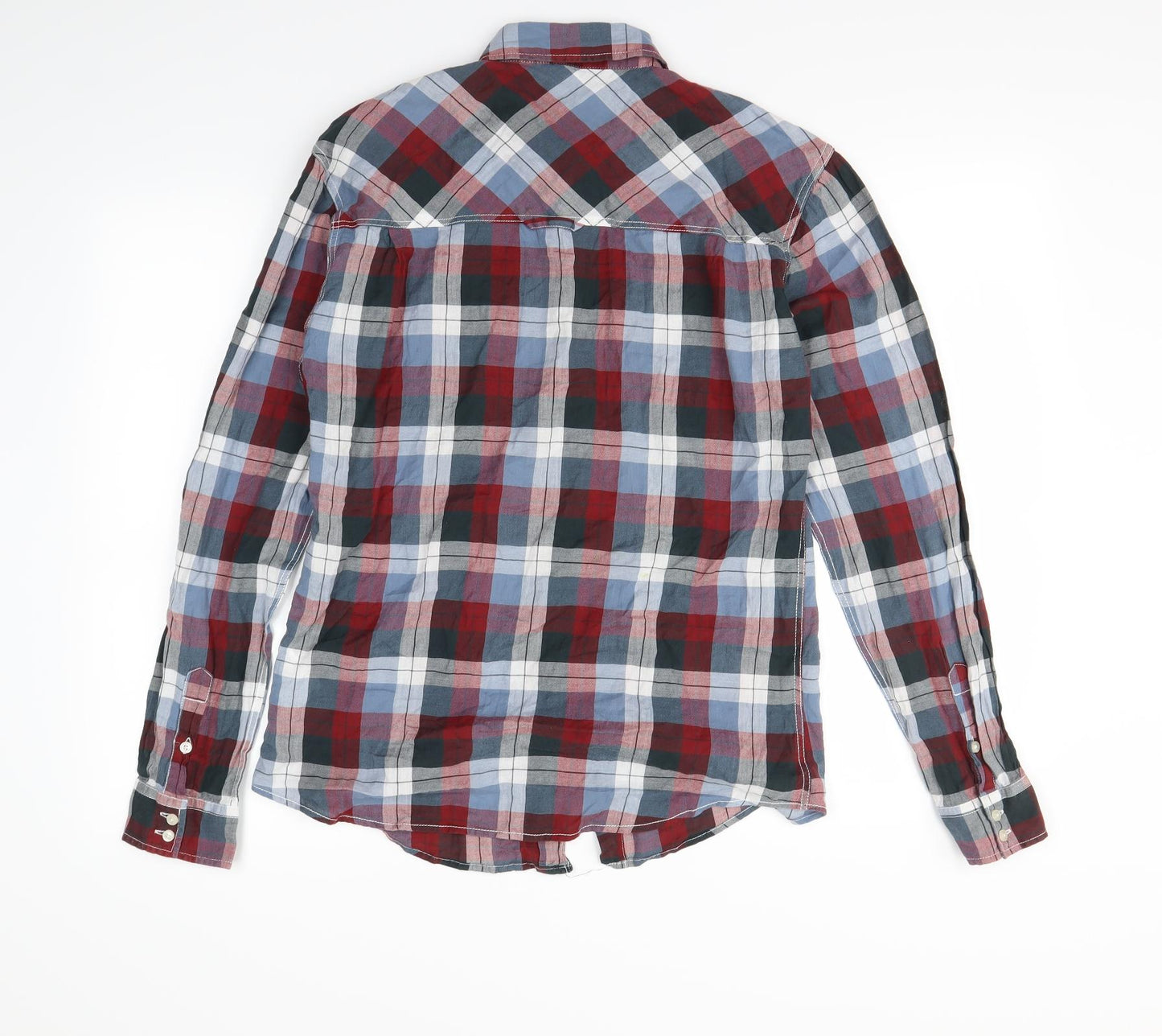 Mens UK Size M Crafted Red  Button-Up Long Sleeve Casual Shirt