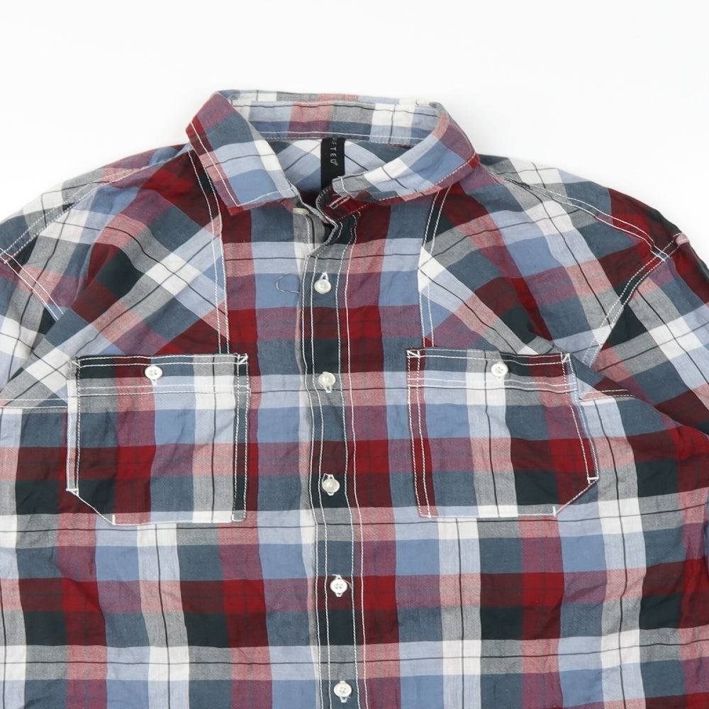 Mens UK Size M Crafted Red  Button-Up Long Sleeve Casual Shirt