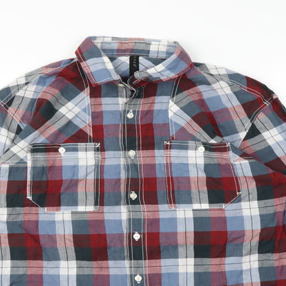 Mens UK Size M Crafted Red  Button-Up Long Sleeve Casual Shirt