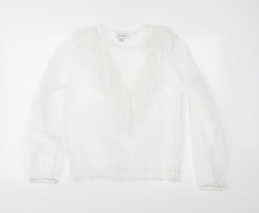 Primark Womens White Polka Dot  Basic Blouse Size 12