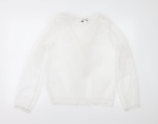 Primark Womens White Polka Dot  Basic Blouse Size 12