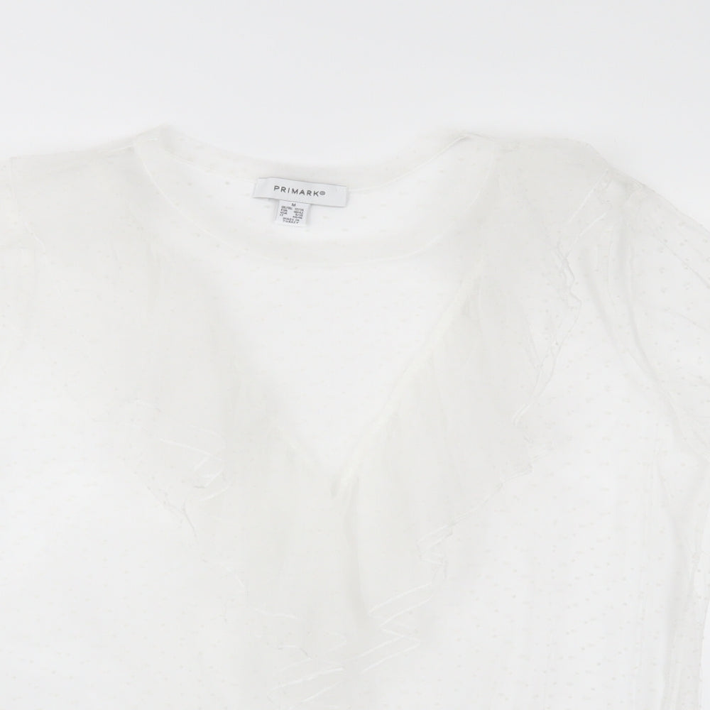 Primark Womens White Polka Dot  Basic Blouse Size 12