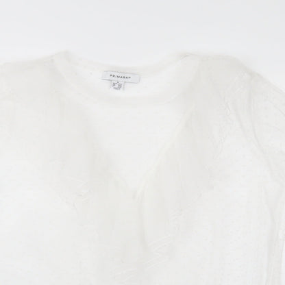 Primark Womens White Polka Dot  Basic Blouse Size 12