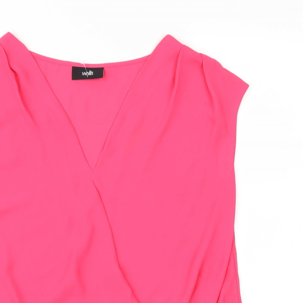 Womens UK Size S Wallis Pink Basic Blouse