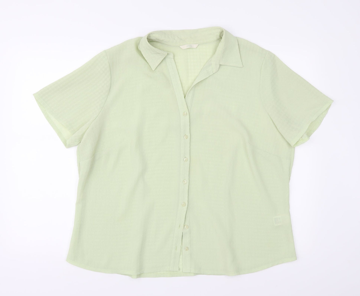 Womens UK Size 20 Marks and Spencer Green Basic Button-Up