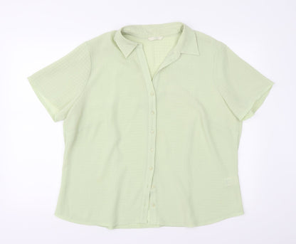 Womens UK Size 20 Marks and Spencer Green Basic Button-Up