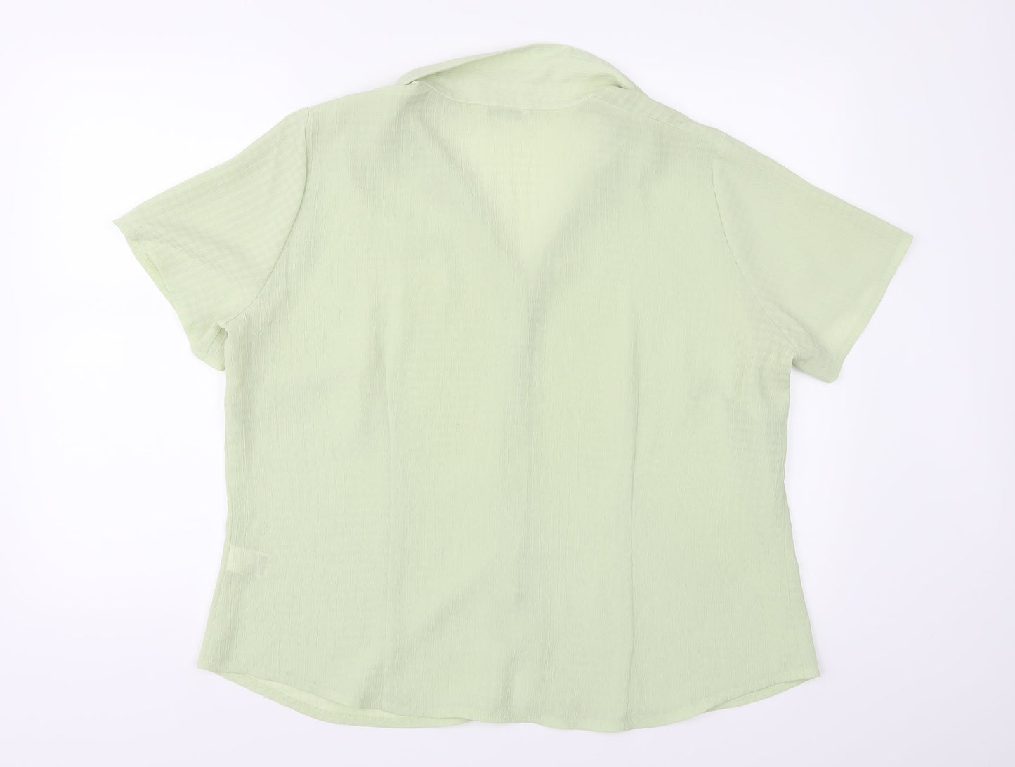 Womens UK Size 20 Marks and Spencer Green Basic Button-Up