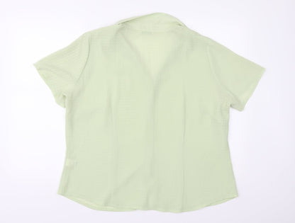 Womens UK Size 20 Marks and Spencer Green Basic Button-Up