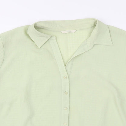 Womens UK Size 20 Marks and Spencer Green Basic Button-Up
