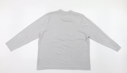 Back view of Bonmarché women’s grey geometric knit jumper, size L