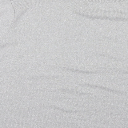 Brand and care label for Bonmarché women’s grey geometric knit jumper, size L