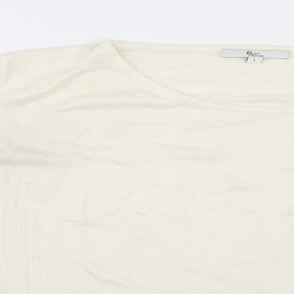 Kliss Womens White  Knit Pullover Jumper Size L