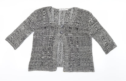 Pure & Natural Womens Black  Knit Cardigan Jumper Size XL