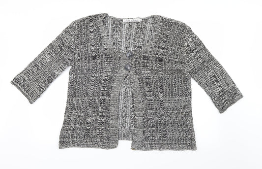 Pure & Natural Womens Black  Knit Cardigan Jumper Size XL