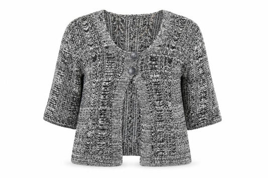 Front view of Pure & Natural women’s black knit cardigan jumper, size XL