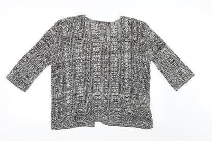 Pure & Natural Womens Black  Knit Cardigan Jumper Size XL