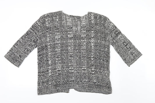 Pure & Natural Womens Black  Knit Cardigan Jumper Size XL