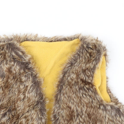 Preworn Girls Brown Animal Print  Jacket  Size 4-5 Years