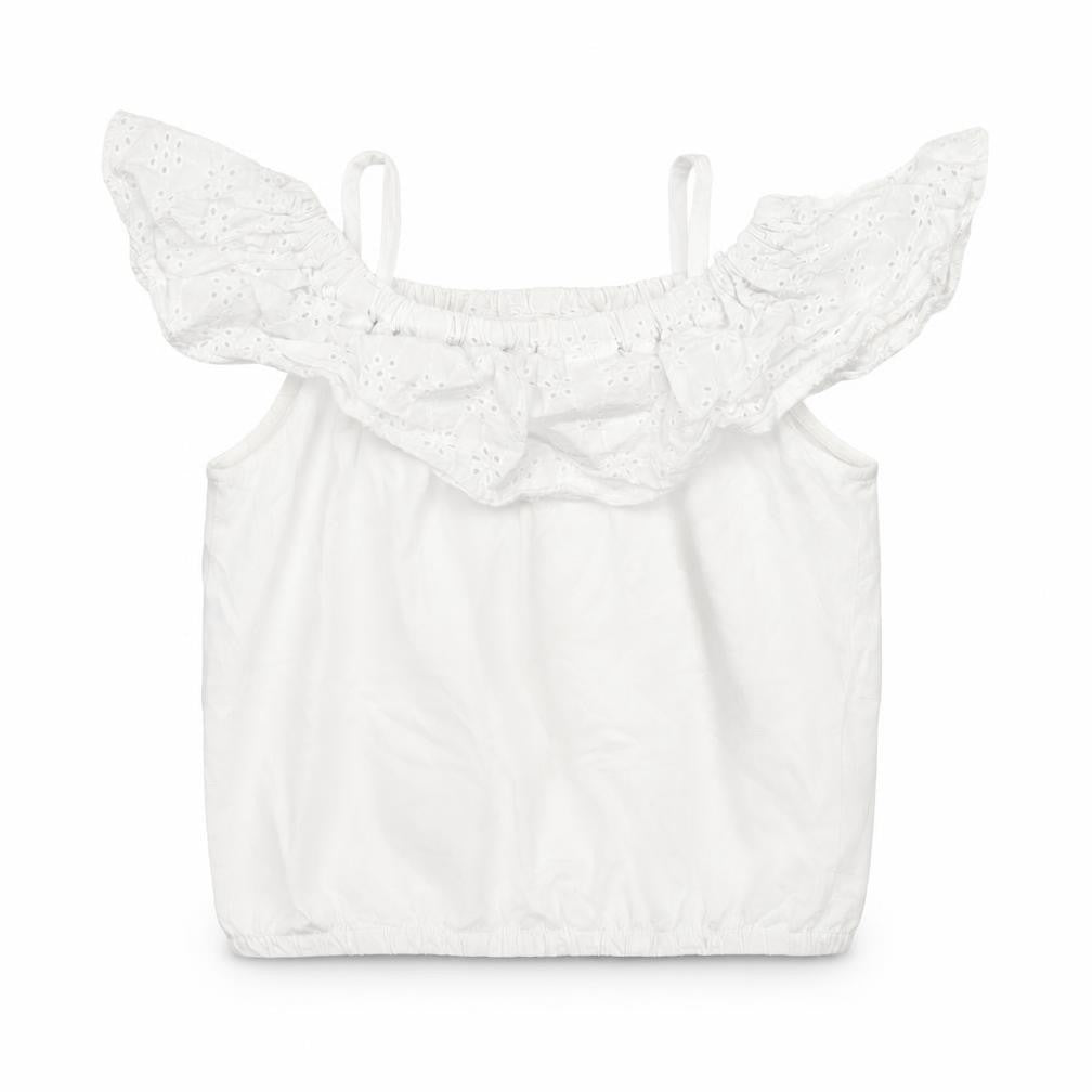 Front view of Very girls’ white basic blouse, size 3-4, years