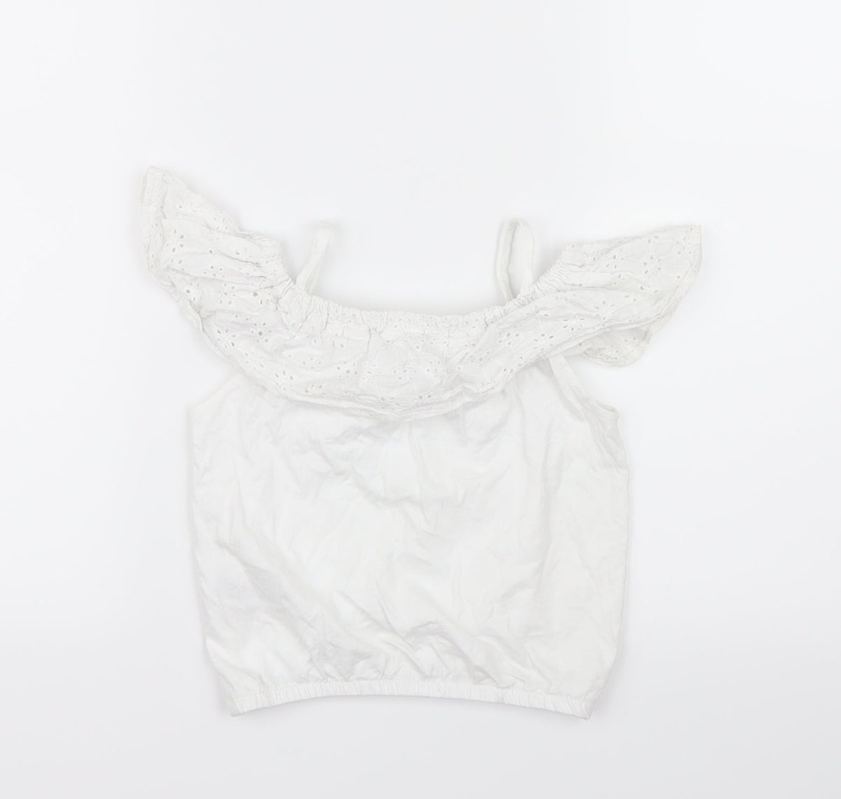 Back view of Very girls’ white basic blouse, size 3-4, years