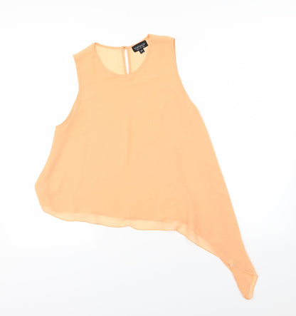 Womens UK Size 8 Topshop Orange Basic Blouse