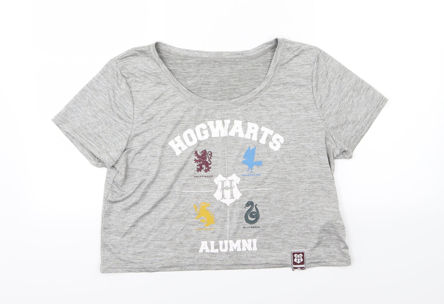 Primark Womens Grey  Jersey Basic T-Shirt Size 12  - Hogwarts Alumni