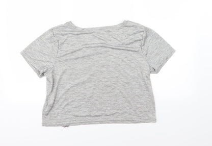 Primark Womens Grey  Jersey Basic T-Shirt Size 12  - Hogwarts Alumni