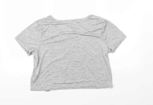 Primark Womens Grey  Jersey Basic T-Shirt Size 12  - Hogwarts Alumni