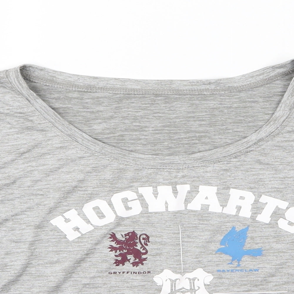 Primark Womens Grey  Jersey Basic T-Shirt Size 12  - Hogwarts Alumni