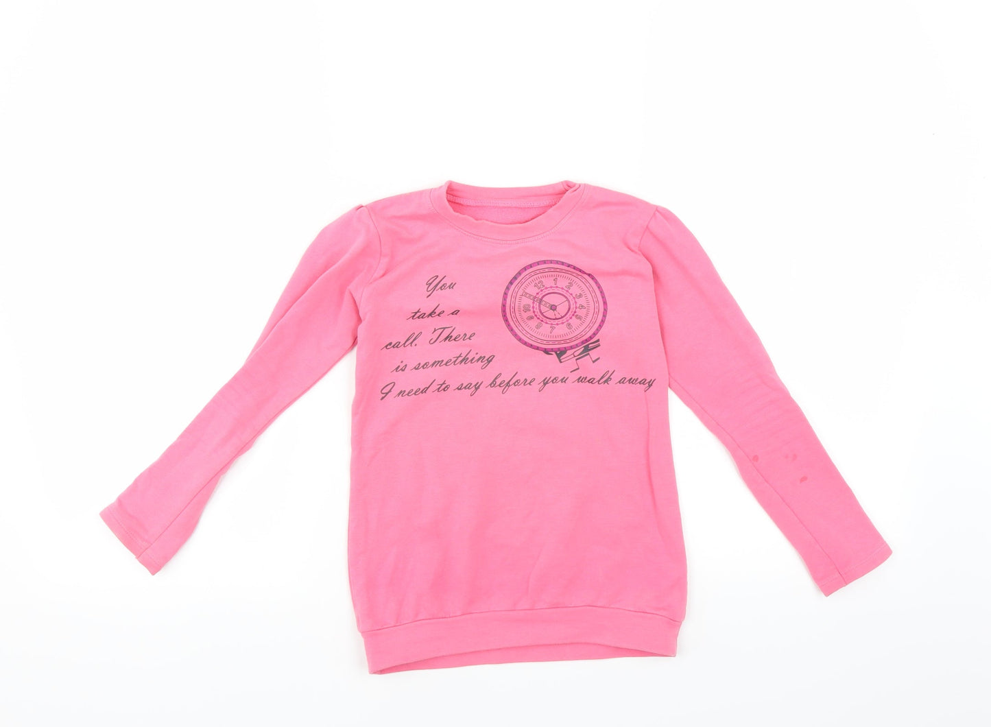 Preworn Girls Pink   Pullover Sweatshirt Size 7 Years