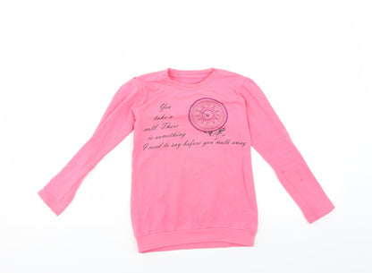 Preworn Girls Pink   Pullover Sweatshirt Size 7 Years