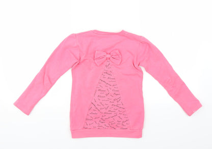 Preworn Girls Pink   Pullover Sweatshirt Size 7 Years