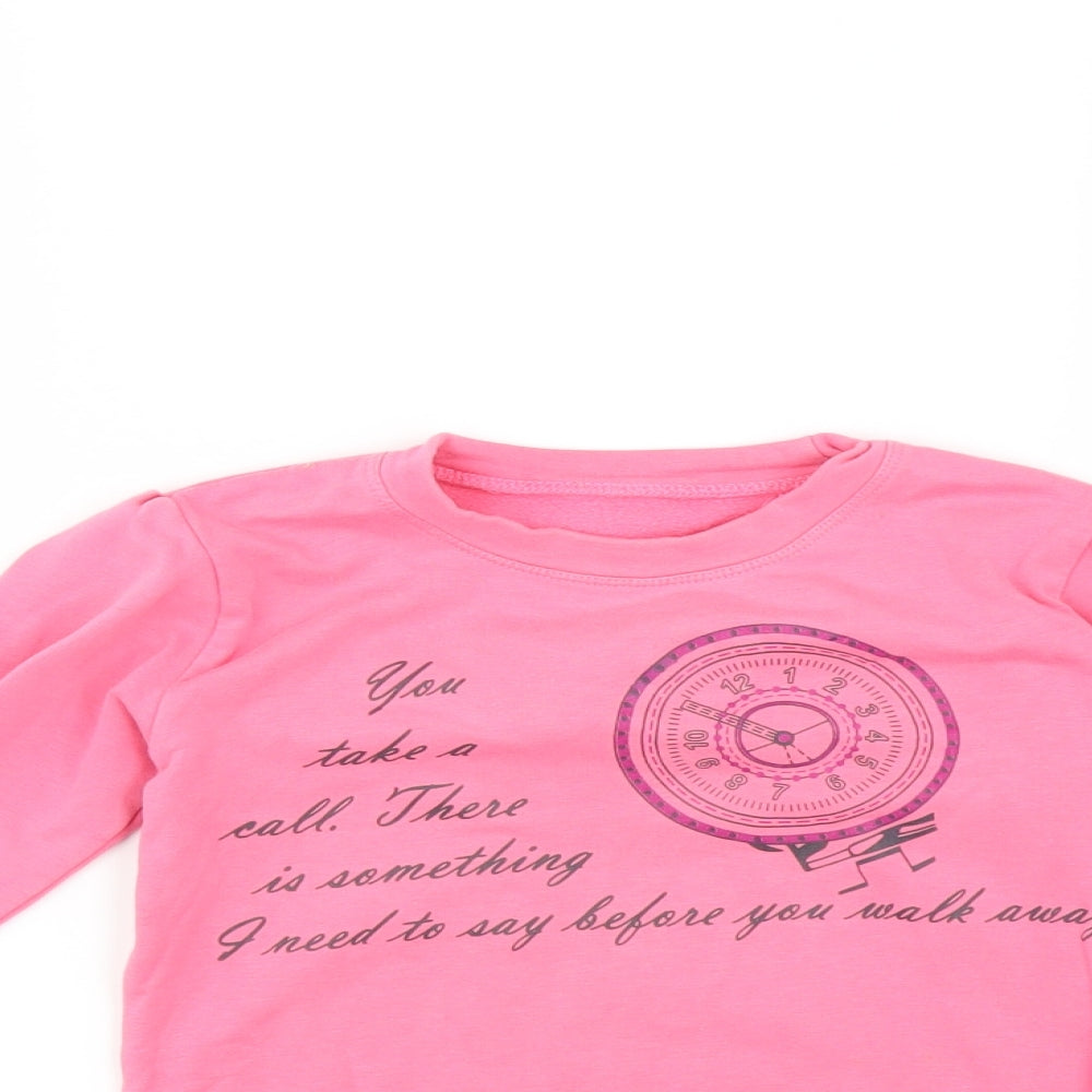 Preworn Girls Pink   Pullover Sweatshirt Size 7 Years