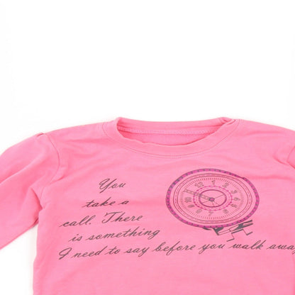 Preworn Girls Pink   Pullover Sweatshirt Size 7 Years