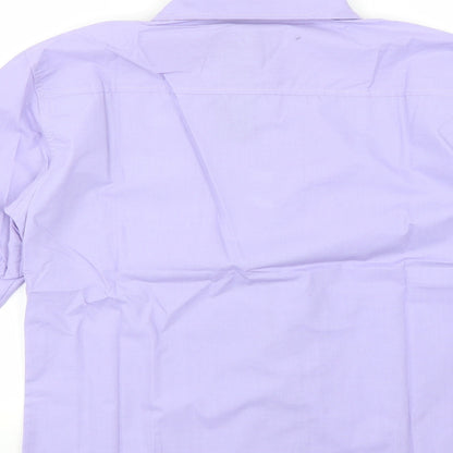 Mens UK Size L PODOM Purple  Button-Up Long Sleeve Casual Shirt
